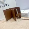 Celine Leather Wallet with Triomphe Closure #A46200
