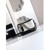Chanel Womens Bucket Bag - Black & White Quilted Leather, Gold-Tone CC Logo & Two-Tone Chain Strap, Stylish Crossbody Bag for Luxury Fashion #A56750