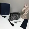 Chic D-ior Oblique Monogram Clutch With Wrist Strap For Stylish Everyday Accessorizing #A50100