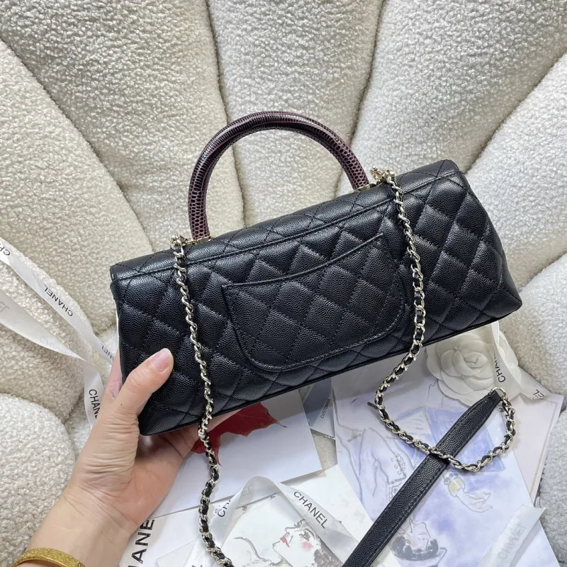 Chanel Coco Handle Caviar Leather Shoulder Bag 32cm #A64994