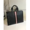 Bally Black Leather Briefcase With Iconic Stripe For Sophisticated Business Style #A51672 Bally Black Leather Briefcase With Iconic Stripe For Sophisticated Business Style #A51672