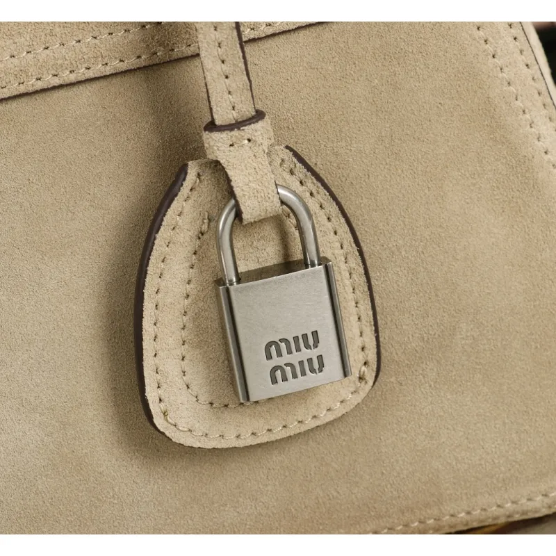 Miu Miu Vivant Suede Leather Bowling Top Handle Bag 32×19.5×11cm #A65025