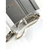 Bvlgari Serpenti Metallic Silver Handbag With Iconic Chain Strap #A51657