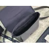 D-ior - Inspired Embossed Leather Crossbody Bag in Navy Blue size:28×18×9.5cm #A53899
