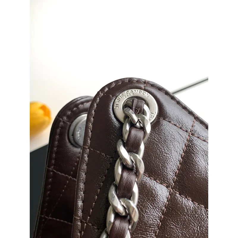 Chanel Quilted Hobo Drawstring Bucket Bag 20-22-12.5cm #A63815