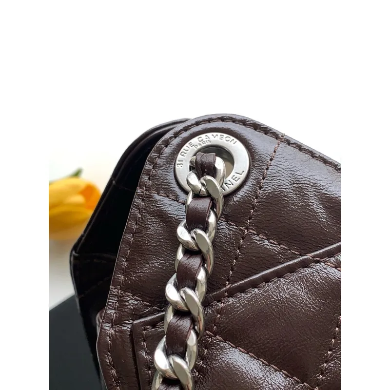 Chanel Quilted Hobo Drawstring Bucket Bag 20-22-12.5cm #A63815