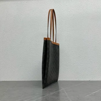 Celine 123832 Flat Shopper Tote in Triomphe Canvas Size 28x33x0.5CM #A62906