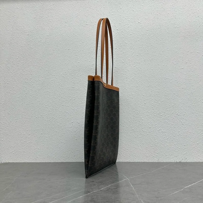 Celine 123832 Flat Shopper Tote in Triomphe Canvas Size 28x33x0.5CM #A62906
