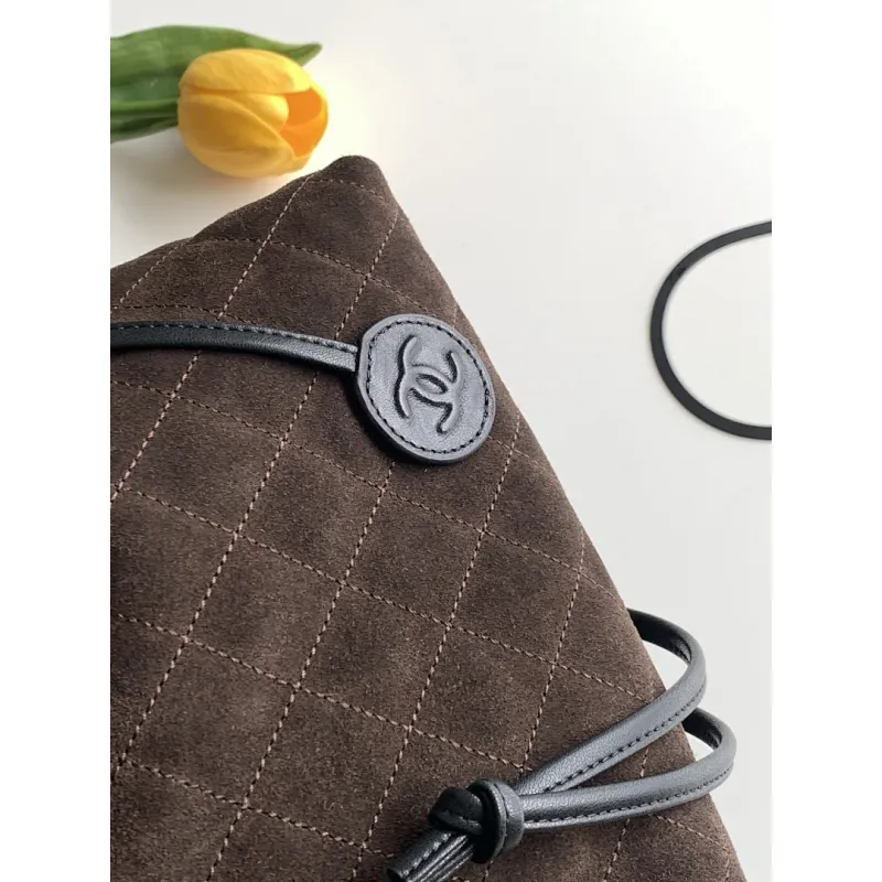 Chanel 26S Quilted Drawstring Bucket Bag, 17 x 22 x 8 cm #A63221