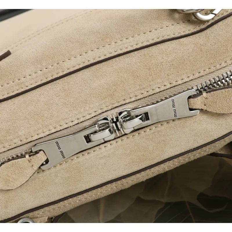 Miu Miu Vivant Suede Leather Bowling Top Handle Bag 32×19.5×11cm #A65025