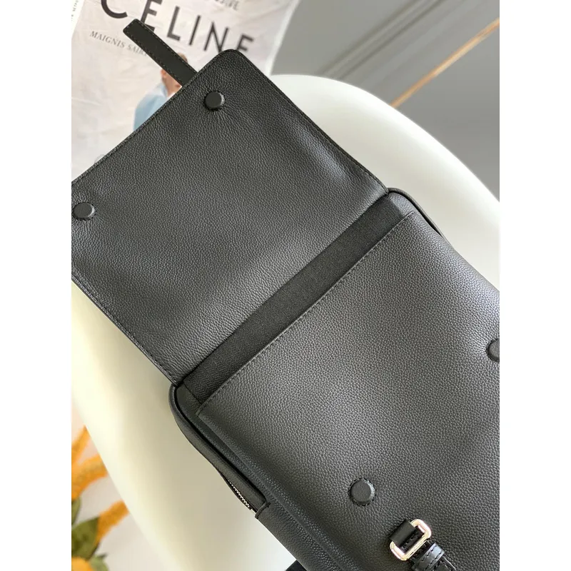 LOEWE Military backpack in soft grained calfskin Anthracite Size:39*28.5*11cm #A49107