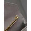 SAINT LAURENT Cassandra Envelope Crossbody Bag Set – Tan Leather-Suede & Black Velvet with Gold YSL Logo (Detachable Chain Strap) #A58774
