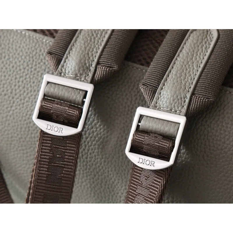 D-ior Mens Grey Embossed Leather Backpack with Signature Hardware - Luxury Fashion for Urban & Travel Essentials A205 #A57316 D-ior Mens Grey Embossed Leather Backpack with Signature Hardware - Luxury Fashion for Urban & Travel Essentials A205 #A57316