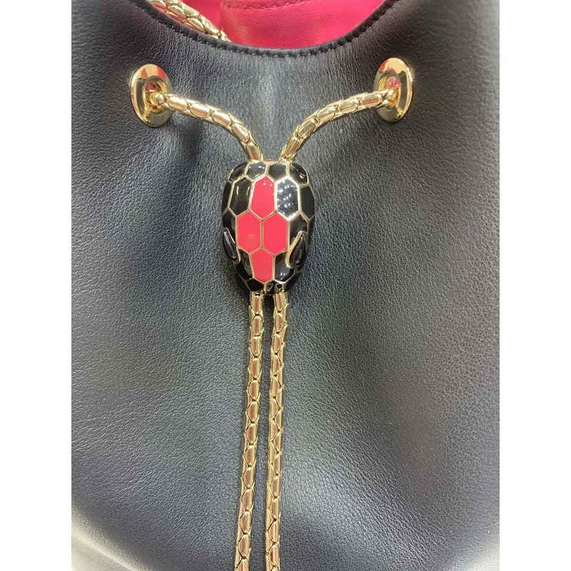 Bvlgari Serpenti Bucket Bag In Blush Leather With Iconic Detailing #A51661 Bvlgari Serpenti Bucket Bag In Blush Leather With Iconic Detailing #A51661