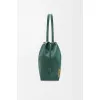 Loewe Green Leather Drawstring Tote Bag With Bold Branding For Chic Everyday Use #A50065