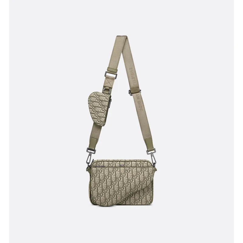 D-ior Beige Oblique Pattern Crossbody Bag With Signature Strap And Pouch  size:23×17×4cm #A54108