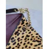 SAINT LAURENT Cassandra Envelope Crossbody Clutch – Leopard-Print Haircalf with Gold YSL Logo (Detachable Chain Strap) #A58783