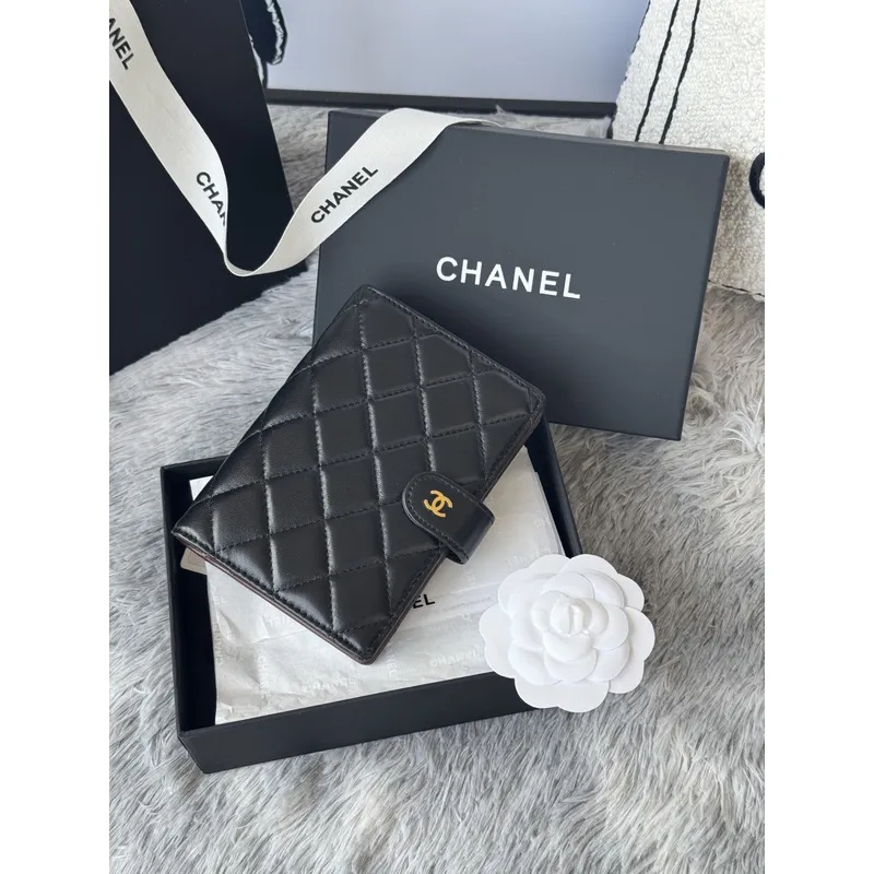 Chanel Quilted Caviar Leather Passport Holder In Blush Pink With Signature CC Turnlock #A50709
