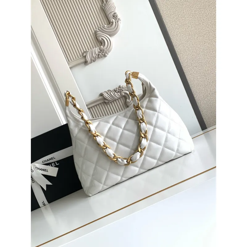 Chanel 4923 Quilted Hobo Bag in Crinkled Lambskin Size 32x30x12CM #A62915