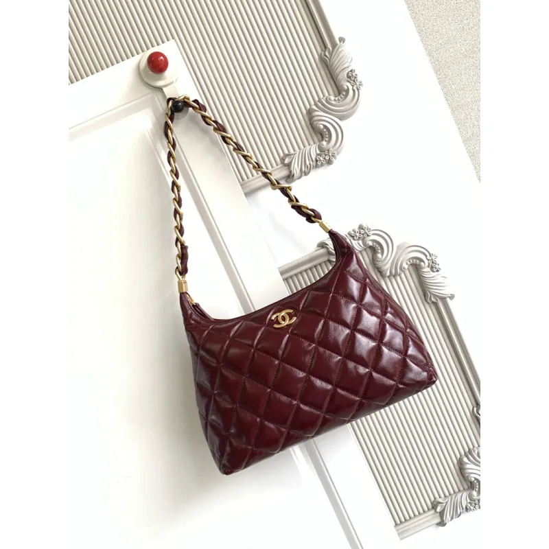 Chanel 4923 Quilted Hobo Bag in Crinkled Lambskin Size 32x30x12CM #A62915