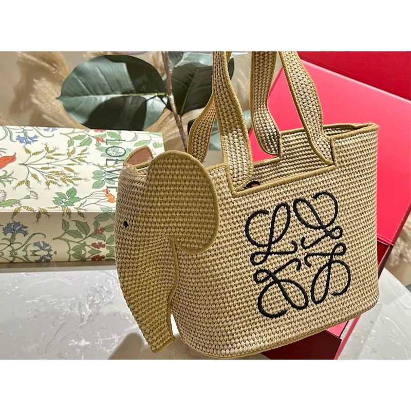 Loewe Woven Elephant Shopping Bag #A42264