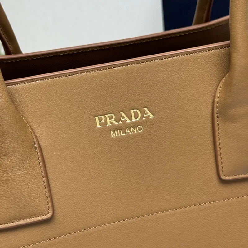 Prada Leather Handbag Collection In Classic Black And Tan Tones #A51642