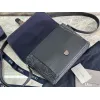 D-ior - Inspired Embossed Leather Crossbody Bag in Navy Blue size:28×18×9.5cm #A53899