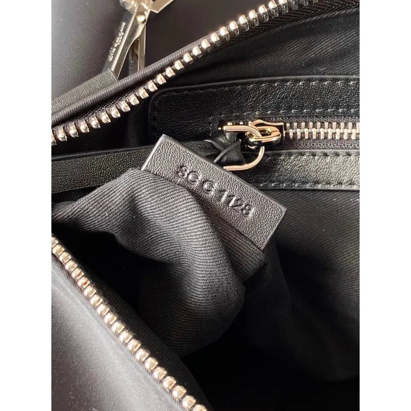 Givenchy Black Leather Top Handle Bag With Logo Webbing Strap #A52352