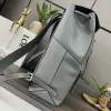 Loewe Puzzle Backpack In Light Gray Pebbled Leather With Signature Design #A50978