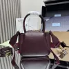 Prada 1BA362 Mini Leather Shoulder Bag - Burgundy Textured Top Version with Detachable Strap #A59502
