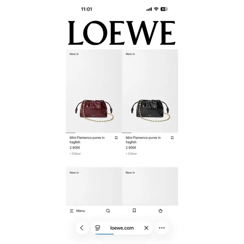 Loewe Flamenco Crocodile Leather Drawstring Bag 30x10.5x20CM #A63857