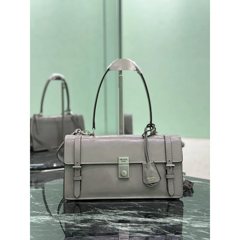 Prada Leather Handbag With Structured Design And Signature Hardware #A51644