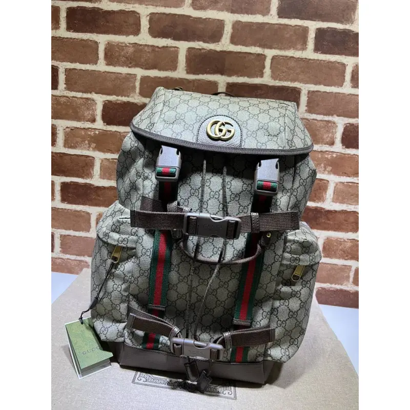 Gucci Original 690999 Backpack | Cute Cat Print GG Supreme Canvas Travel Bag #A60250