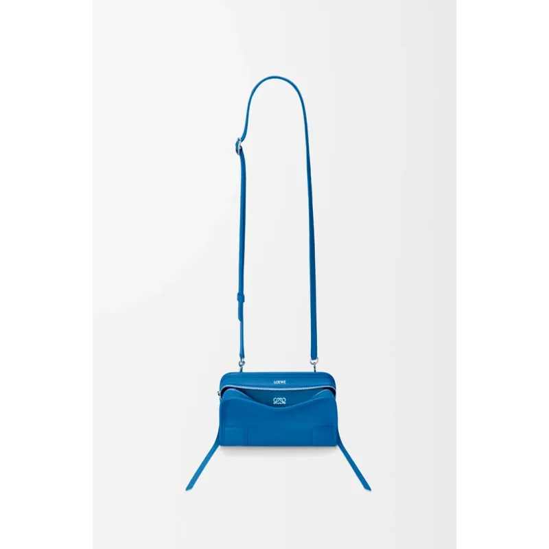 Loewe Amazona 180 Blue Leather Top Handle Bag 34.5x14x27cm #A64991