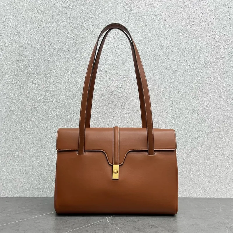 CELINE Grained Leather Medium 16 Shoulder Bag #A49258