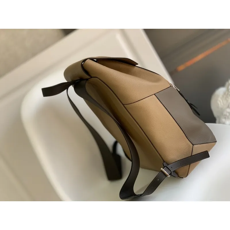 Loewe  Backpack - Multi-Tone Leather Patchwork, Anagram Logo, Drawstring Closure & Zipper Pocket, Stylish Luxury Backpack for Everyday Use #A56851