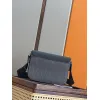 D-ior Saddle Messenger Bag – Anthracite Gray Oblique Jacquard & Grained Calfskin with Signature Aluminum Buckle #A59163