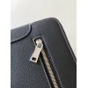 Hermès Leather Zip - Around Wristlet Clutches In Brown And Black With Branded Detailing #A50707
