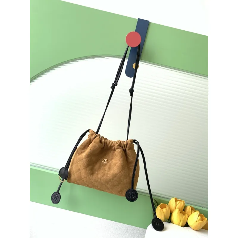 Chanel 26S Quilted Drawstring Bucket Bag, 17 x 22 x 8 cm #A63221
