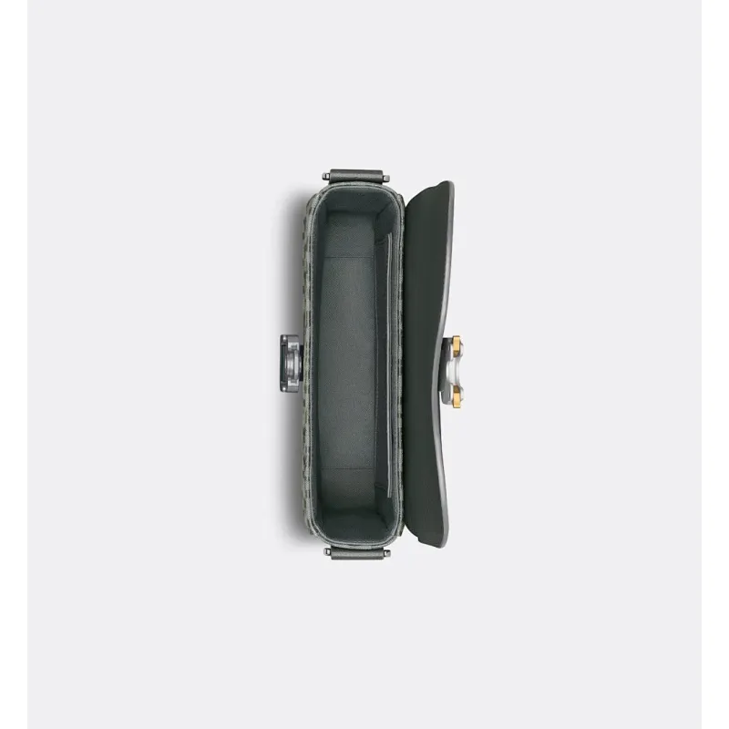 D-ior Saddle Messenger Bag – Anthracite Gray Oblique Jacquard & Grained Calfskin with Signature Aluminum Buckle #A59163