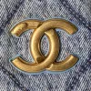 Chanel Womens Denim Handbag - Quilted Design, Blue Denim Fabric, Gold-Tone CC Logo & Chain Strap, Stylish Top-Handle Bag for Luxury Fashion #A56745
