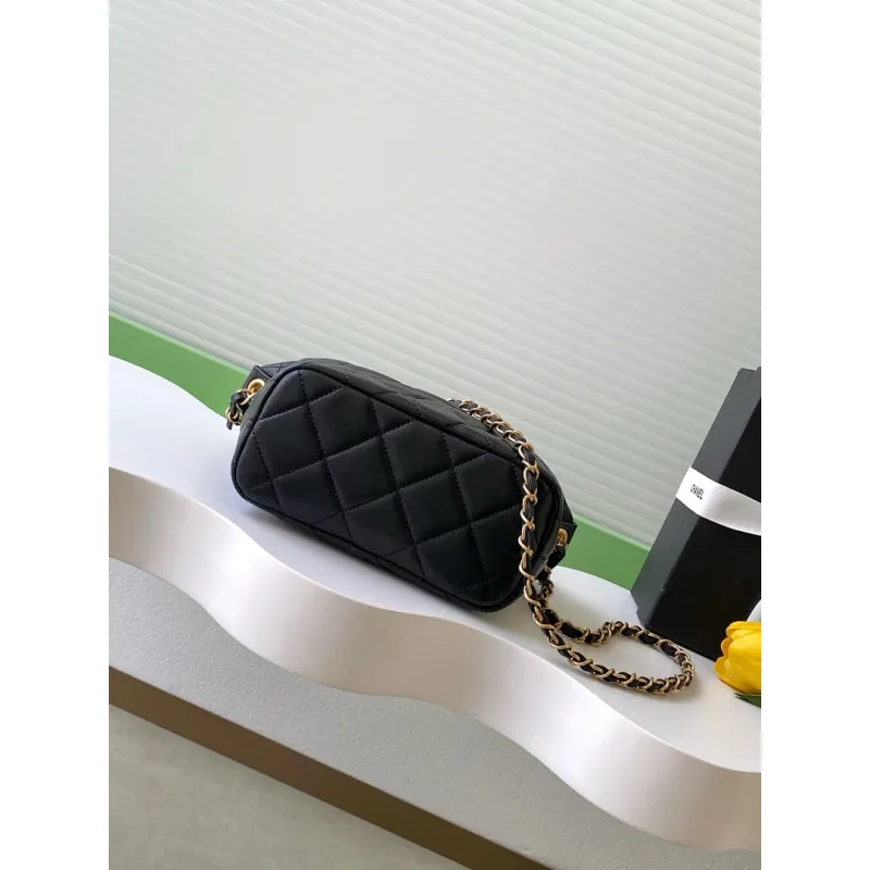 Chanel AS5898 Quilted Hobo Bag with Pearl Chain Strap Size 13-23.5-7.5 #A62897