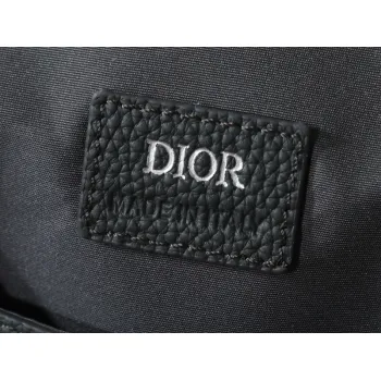 D-ior Mens Grey Oblique Canvas & Grained Leather Backpack - Stylish Luxury for Daily & Travel Use H870 #A57315