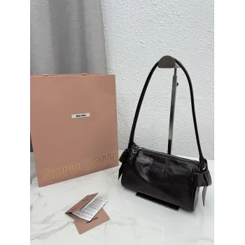 Miu Miu Ribbon Oil-Wax Leather Shoulder Bag 21×12.5×9.5cm #A65026