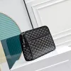 Goyard Canvas Clutch with Leather Trim #A45656 Goyard Canvas Clutch with Leather Trim #A45656