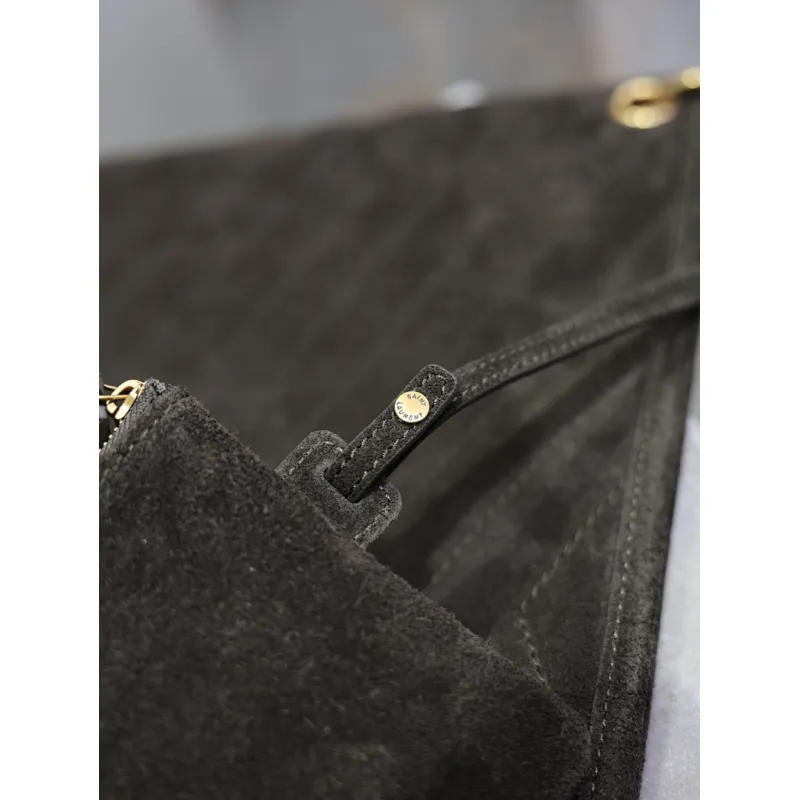 Saint Laurent 844346 Niki Series Suede Bucket Bag - Dark Brown with LE CASSANDRE Logo #A59503 Saint Laurent 844346 Niki Series Suede Bucket Bag - Dark Brown with LE CASSANDRE Logo #A59503