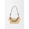 Loewe Medium Ola Raffia & Leather Shoulder Bag, 26 x 13 x 18 cm #A63229