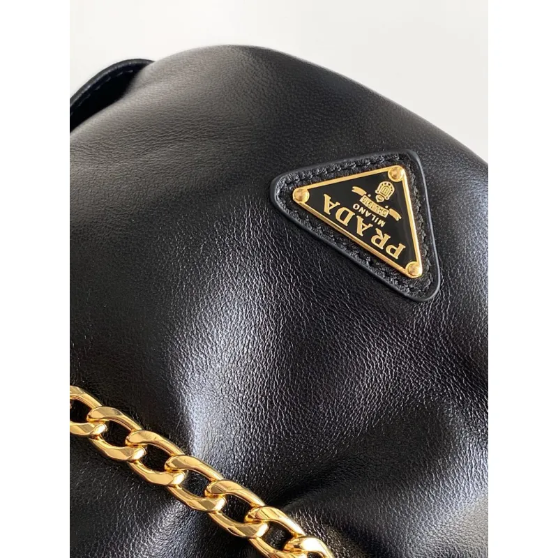 Prada Re-Edition Bucket Bag (4 Colors) – Red/Black/White/Brown Fabric with Gold-Tone Chain & Triangle Logo #A59177 Prada Re-Edition Bucket Bag (4 Colors) – Red/Black/White/Brown Fabric with Gold-Tone Chain & Triangle Logo #A59177