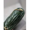 Saint Laurent 819285 GABY Mini Chain Cosmetic Bag - Dark Green Quilted Leather with Detachable Strap #A59505