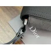 D-ior Small Saddle Messenger Bag – Anthracite Gray Oblique Canvas & Grained Calfskin with Aluminum Buckle #A59162